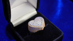Diamond Gold Heart Ring 2.8CTW 10KT