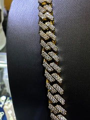 10K Yellow Gold Cuban 12.45CT Diamonds 20"