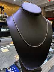 10K Two Tone 2CT Tennis Diamond Chain 20''