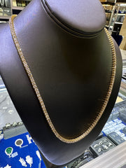 10K Yellow Gold 19.5CTW Tennis Chain 22"