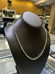 10K White Gold Tennis Chain 19.5CTW