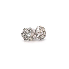 10K White Gold Diamond Earrings 1.47CTW
