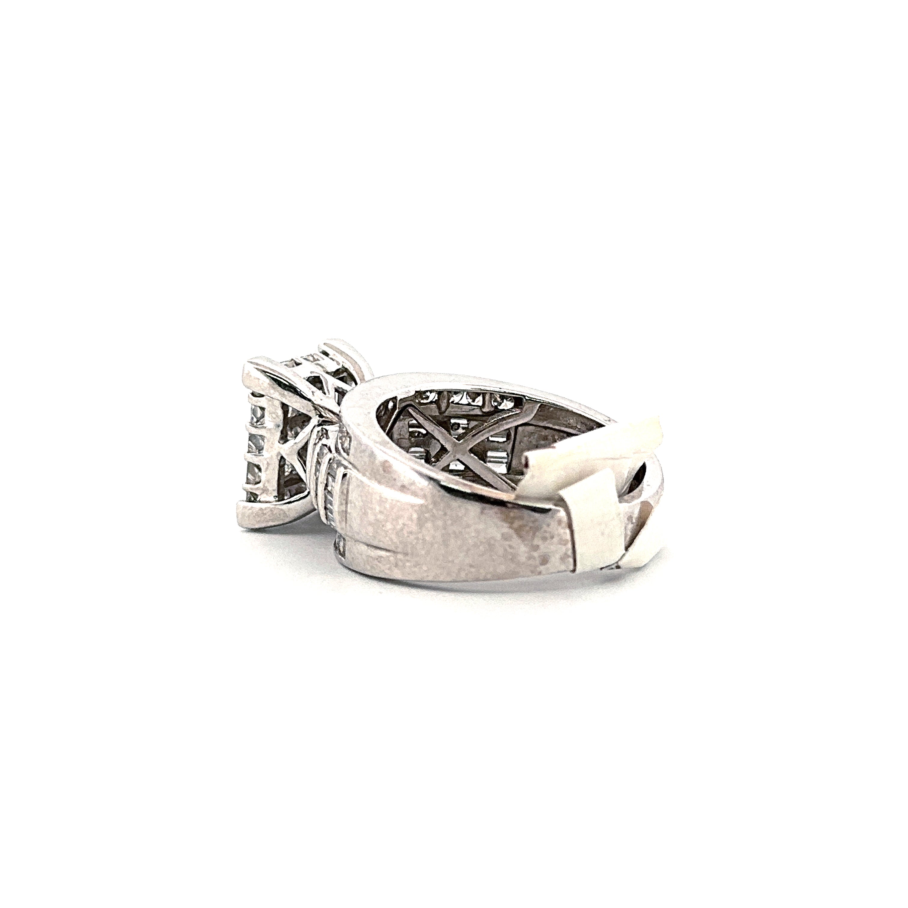 10K White Gold Square Diamond Engagement Ring 2.01 CTW
