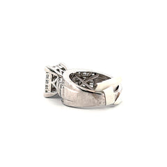 10K White Gold Square Diamond Engagement Ring 2.01 CTW