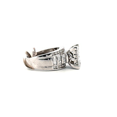10K White Gold Square Diamond Engagement Ring 2.01 CTW