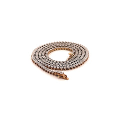 10K Two Tone 2CT Tennis Diamond Chain 20''