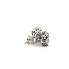 14K White Gold Diamond Earrings Studs 1.25CTW