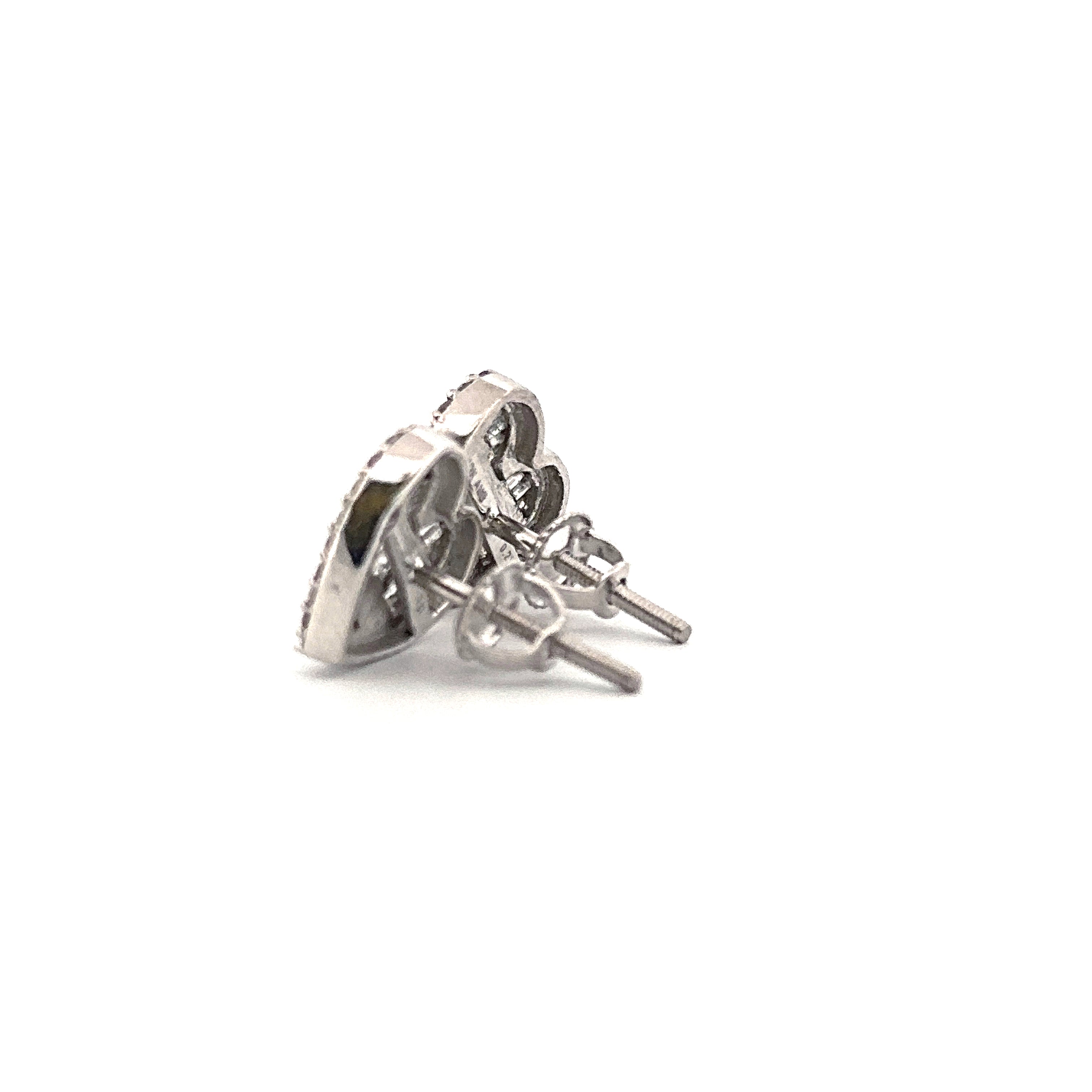 10KT White Gold Heart Earrings 0.42CT
