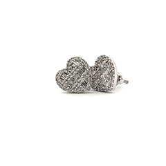 10KT White Gold Heart Earrings 0.42CT