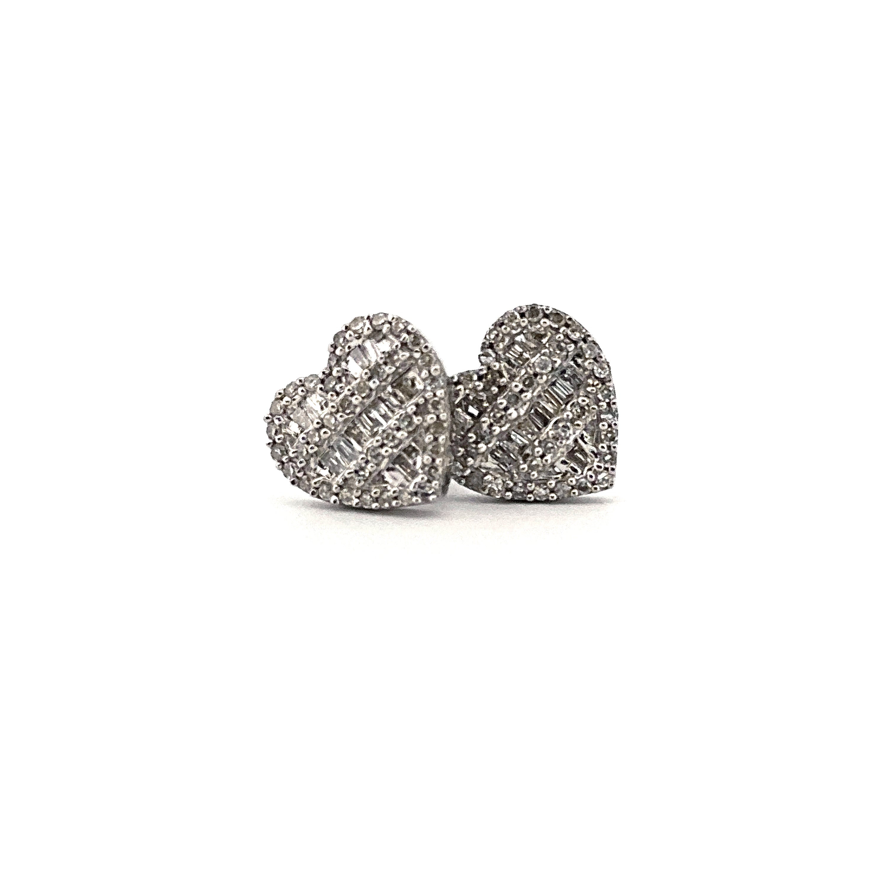10KT White Gold Heart Earrings 0.42CT
