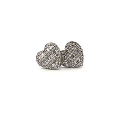 10KT White Gold Heart Earrings 0.42CT
