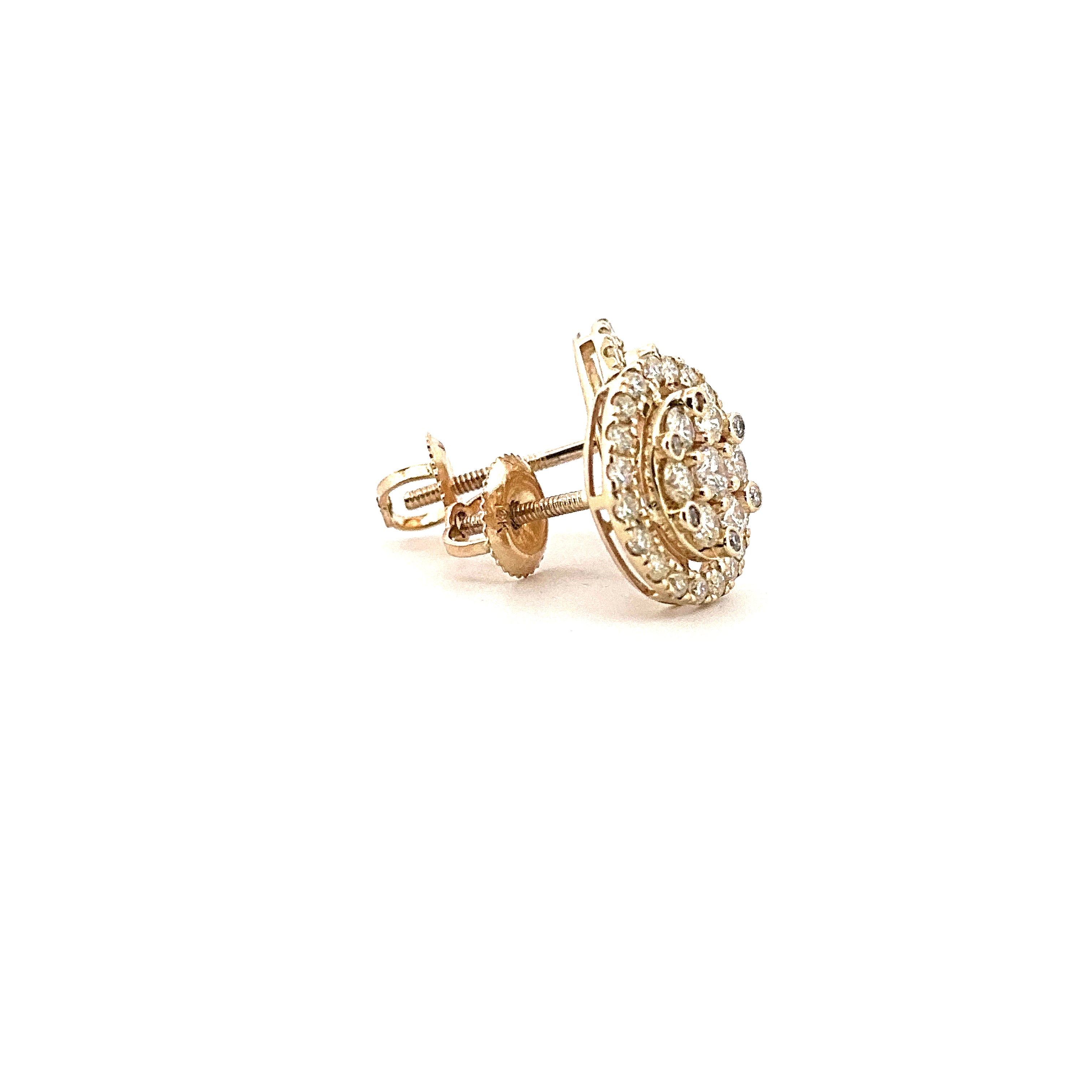 14KT Yellow Gold 1.36 CTW Diamond Earrings