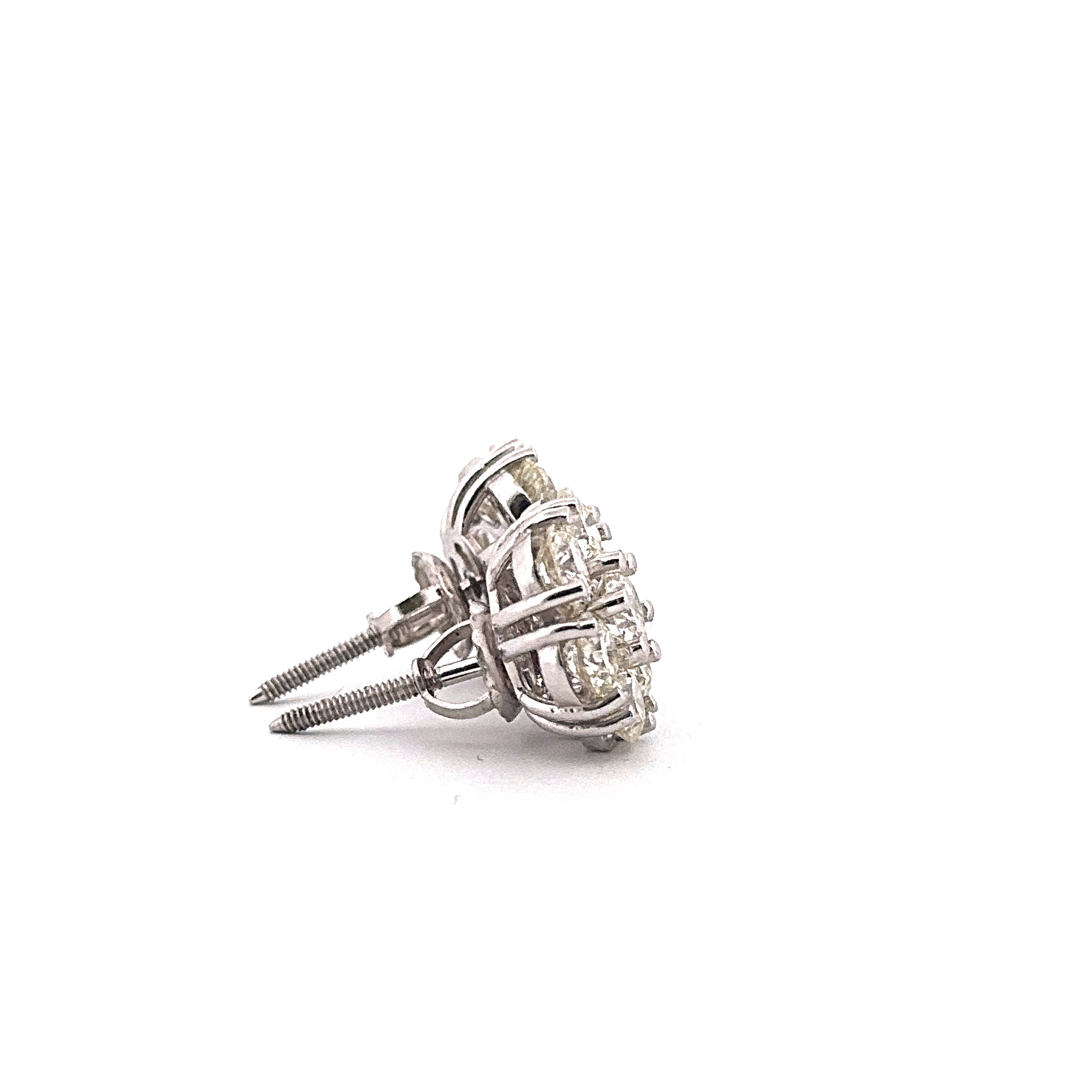 14K White Gold Diamond Earrings 2.76CTW