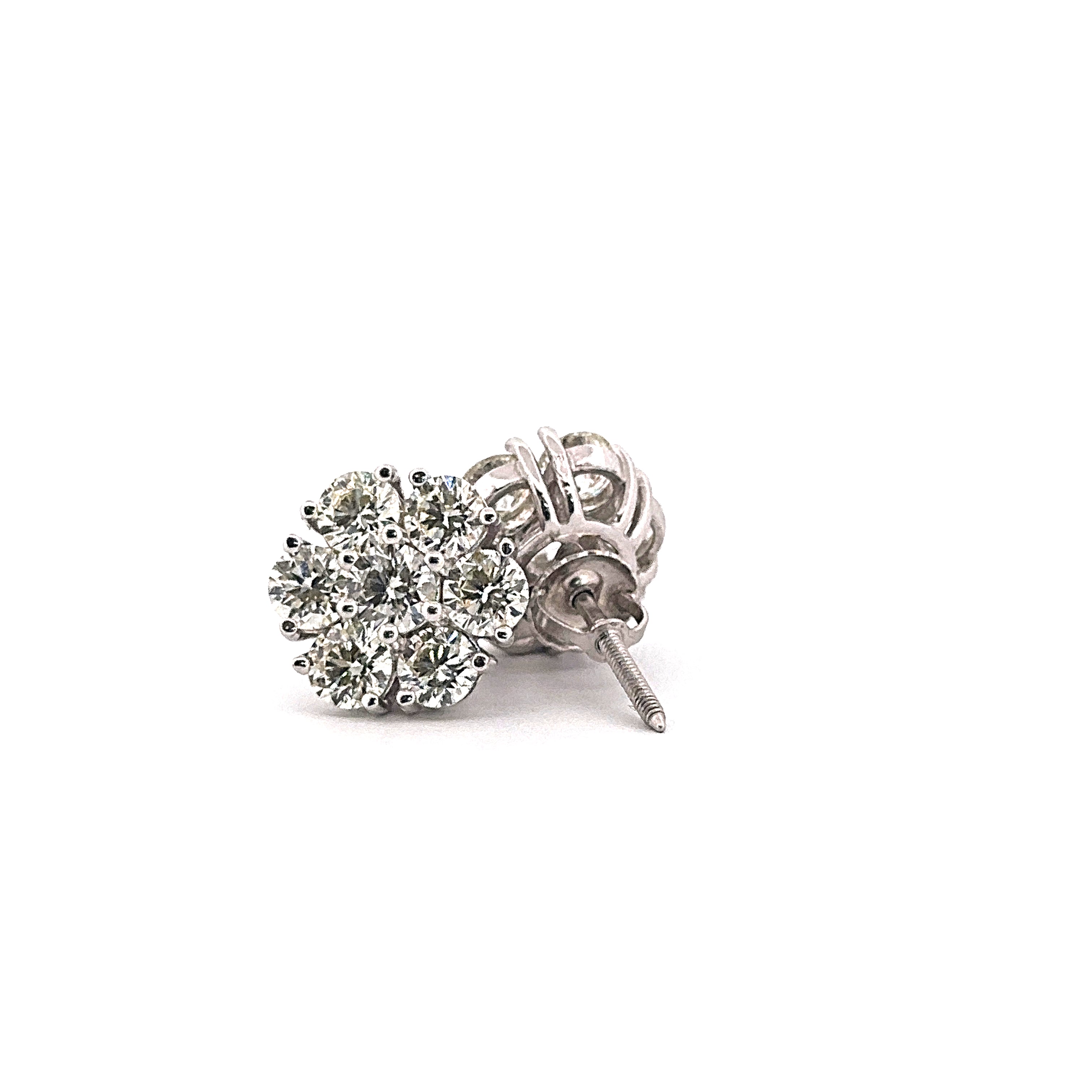 14K White Gold Diamond Earrings 2.76CTW