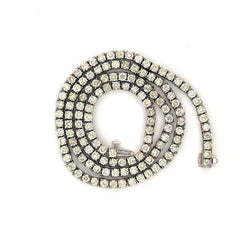 10K White Gold Tennis Chain 19.5CTW