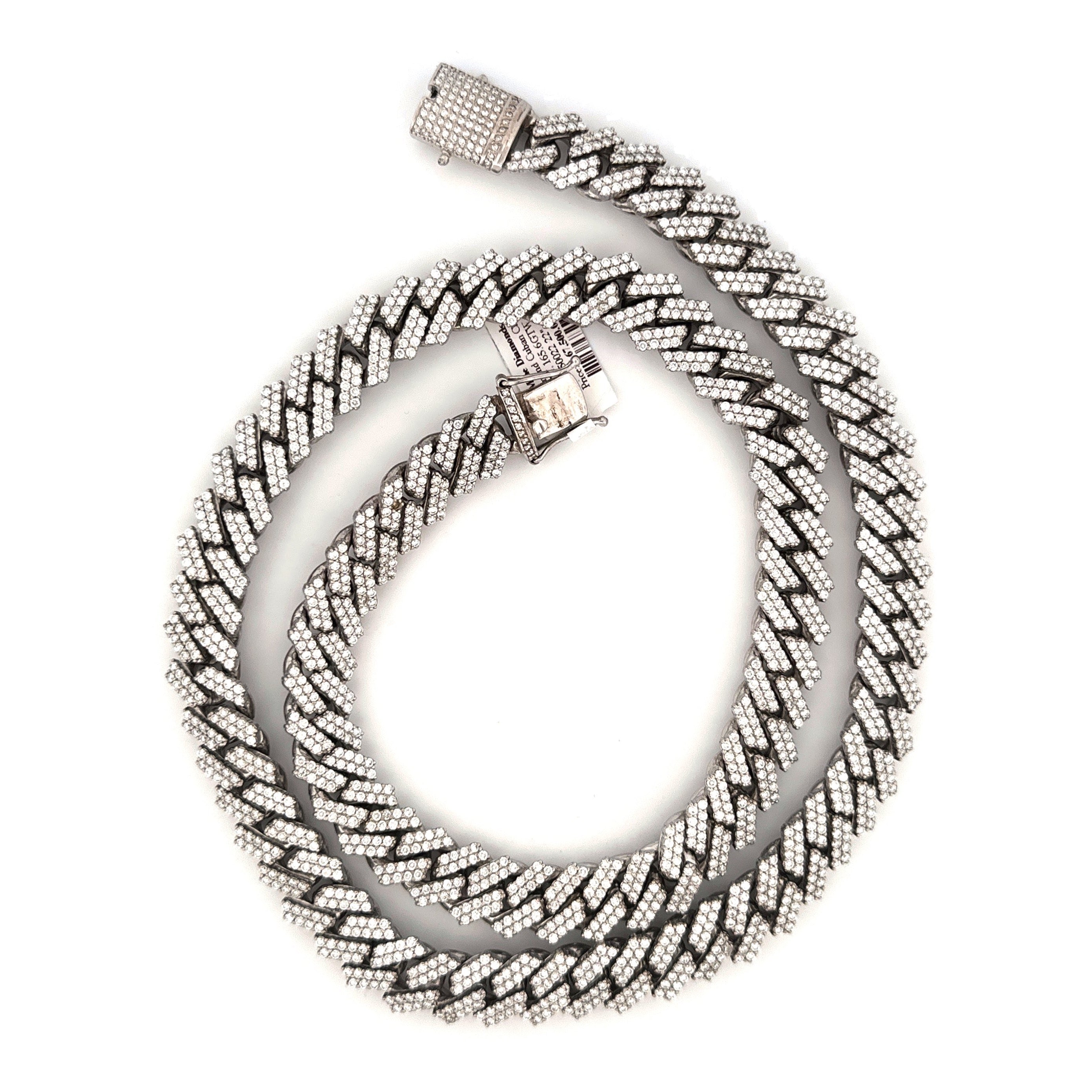 10K White Gold Diamond Cuban 26.75CTW