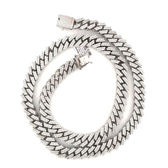 10K White Gold Diamond Cuban 26.75CTW