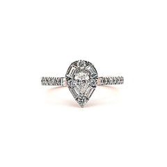 14 KT Rose Gold Pear Diamond 0.90CT