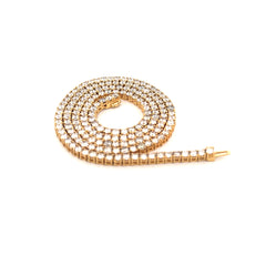 10K Yellow Gold 19.5CTW Tennis Chain 22"