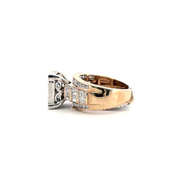 10K Yellow Gold Square Diamond Engagement Ring 2.0 CTW