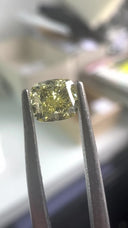 0.39ct Cushion brilliant Natural Diamond (Colour Fancy Yellow, Clarity VS2, GIA Certified)