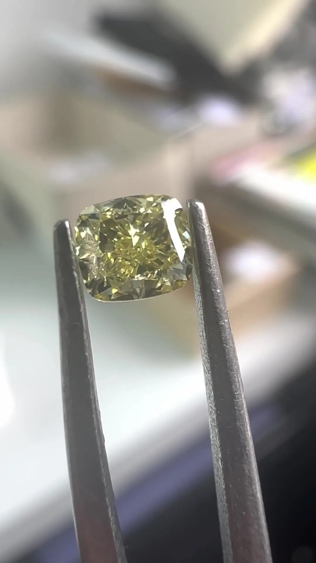 0.39ct Cushion brilliant Natural Diamond (Colour Fancy Yellow, Clarity VS2, GIA Certified)