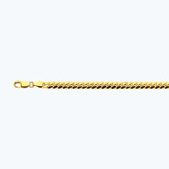 14K 6MM YELLOW GOLD SOLID MIAMI CUBAN 7.5" CHAIN BRACELET (AVAILABLE IN LENGTHS 7" - 30")