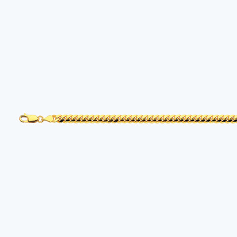 14K 5MM YELLOW GOLD SOLID MIAMI CUBAN 8.5" CHAIN BRACELET (AVAILABLE IN LENGTHS 7" - 30")