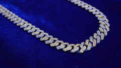 Two Tone Cuban Link Silver
