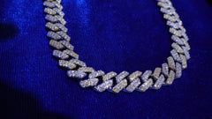 Two Tone Cuban Link Silver