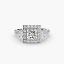 Three-Stone Ring with Halo 2