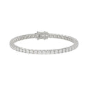 Classic 4 Prong Lab Grown Diamond Tennis Bracelet approx. 7 ct White Gold angle view