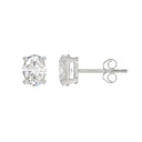 2 Carat Oval Lab Grown Diamond Stud Earrings White Gold angle view