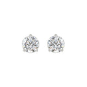 3 Carat Round Brilliant Lab Grown Diamond Stud Earrings White Gold angle view