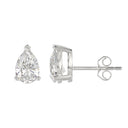 3 Carat Pear Lab Grown Diamond Stud Earrings White Gold angle view