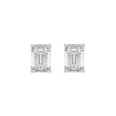 2.5 Carat Emerald Cut Lab Grown Diamond Stud Earrings White Gold angle view