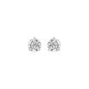 1 Carat Round Brilliant Lab Grown Diamond Stud Earrings White Gold angle view