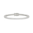 Classic 4 Prong Lab Grown Diamond Tennis Bracelet approx. 5 ct White Gold angle view
