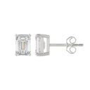 2 Carat Emerald Cut Lab Grown Diamond Stud Earrings White Gold angle view