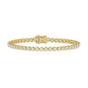 Lightweight Fusion Lab Grown Diamond Tennis Bracelet approx. 3 ct Yellow Gold angle view