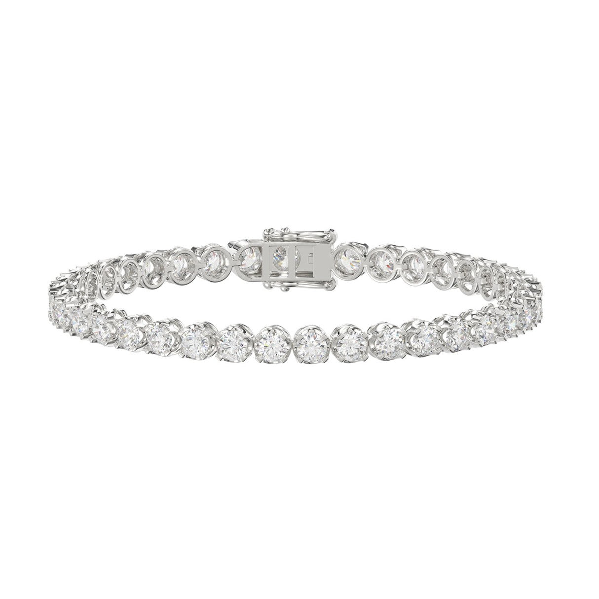 Lightweight Fusion Lab Grown Diamond Tennis Bracelet approx. 7 ct White Gold angle view