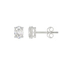 1 Carat Oval Lab Grown Diamond Stud Earrings White Gold angle view