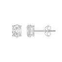 1.5 Carat Oval Lab Grown Diamond Stud Earrings White Gold angle view