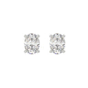 2.5 Carat Oval Lab Grown Diamond Stud Earrings White Gold angle view