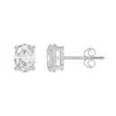 3 Carat Oval Lab Grown Diamond Stud Earrings White Gold angle view
