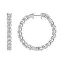3 Carat Inside-Out Round Lab Grown Diamond Hoop Earrings White Gold angle view