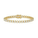 Lightweight Fusion Lab Grown Diamond Tennis Bracelet approx. 7 ct Yellow Gold angle view