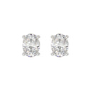 4 Carat Oval Lab Grown Diamond Stud Earrings White Gold angle view