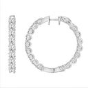7 Carat Inside-Out Round Lab Grown Diamond Hoop Earrings White Gold angle view