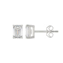 1.5 Carat Emerald Cut Lab Grown Diamond Stud Earrings White Gold angle view
